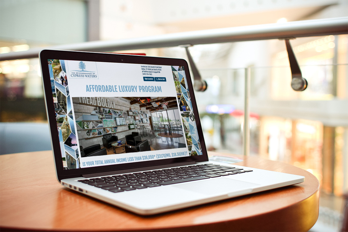 Cypress Waters Apartments landing page